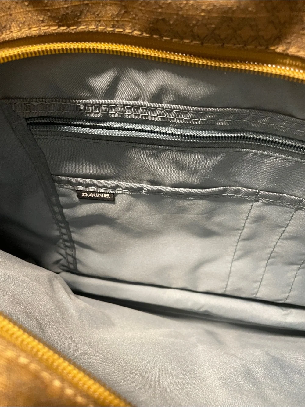 Dakine Tan & Charcoal Messenger Bag with Yellow Accent